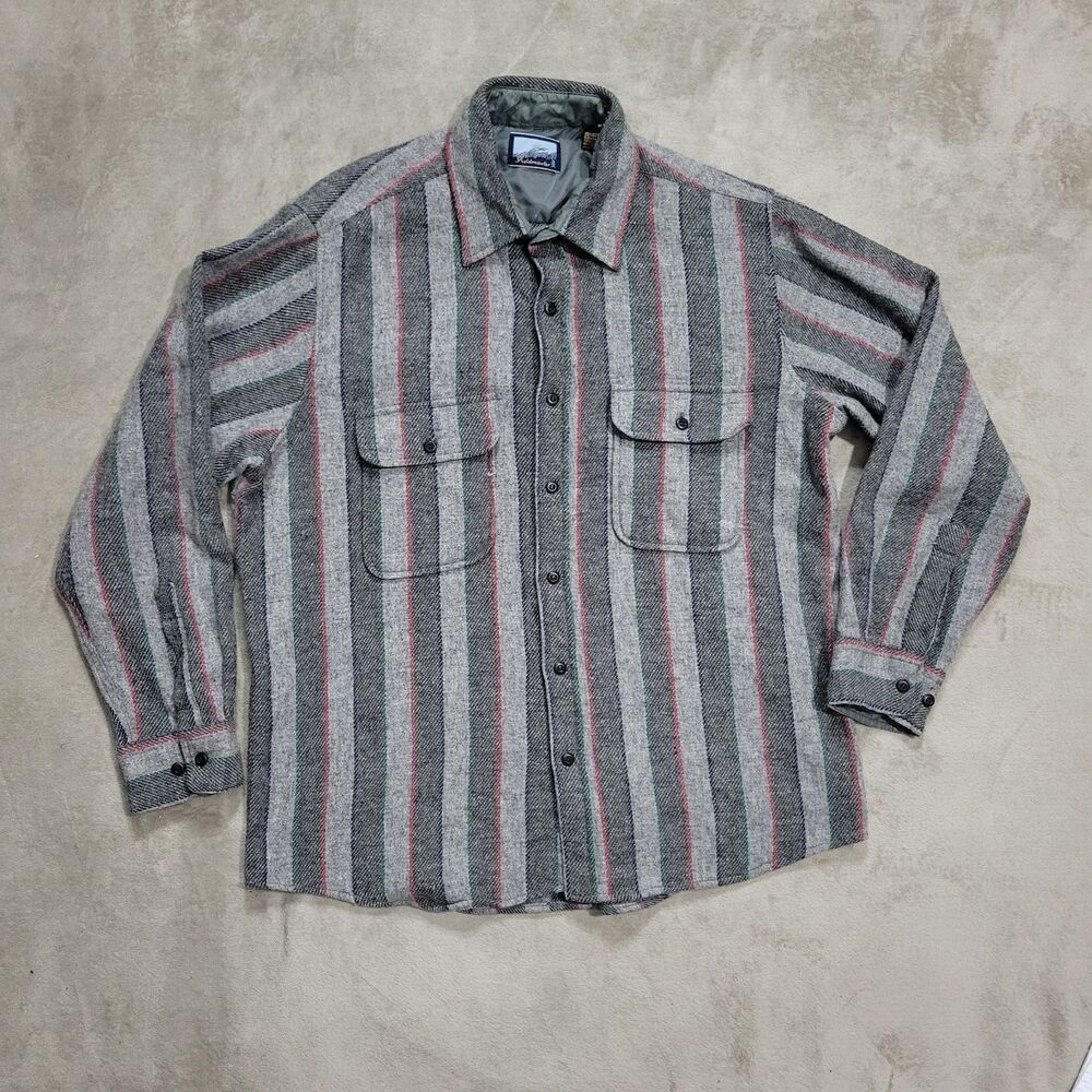 Fieldmaster Mens Flannel Shirt Sz M Wool Blend